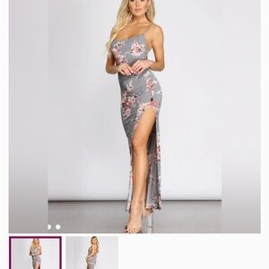 Windsor Floral Gray Maxi Dress